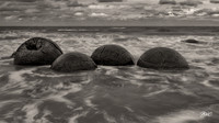 Moeraki Boulders New Zealand, B&W from Color, 463