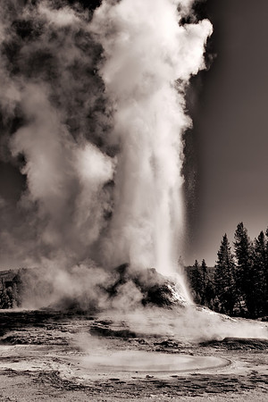 Yellowstone Geyser, B&W from Color,  03434